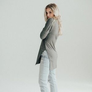 Carly Jean Los Angeles Favorite Kimono, Charcoal Grey